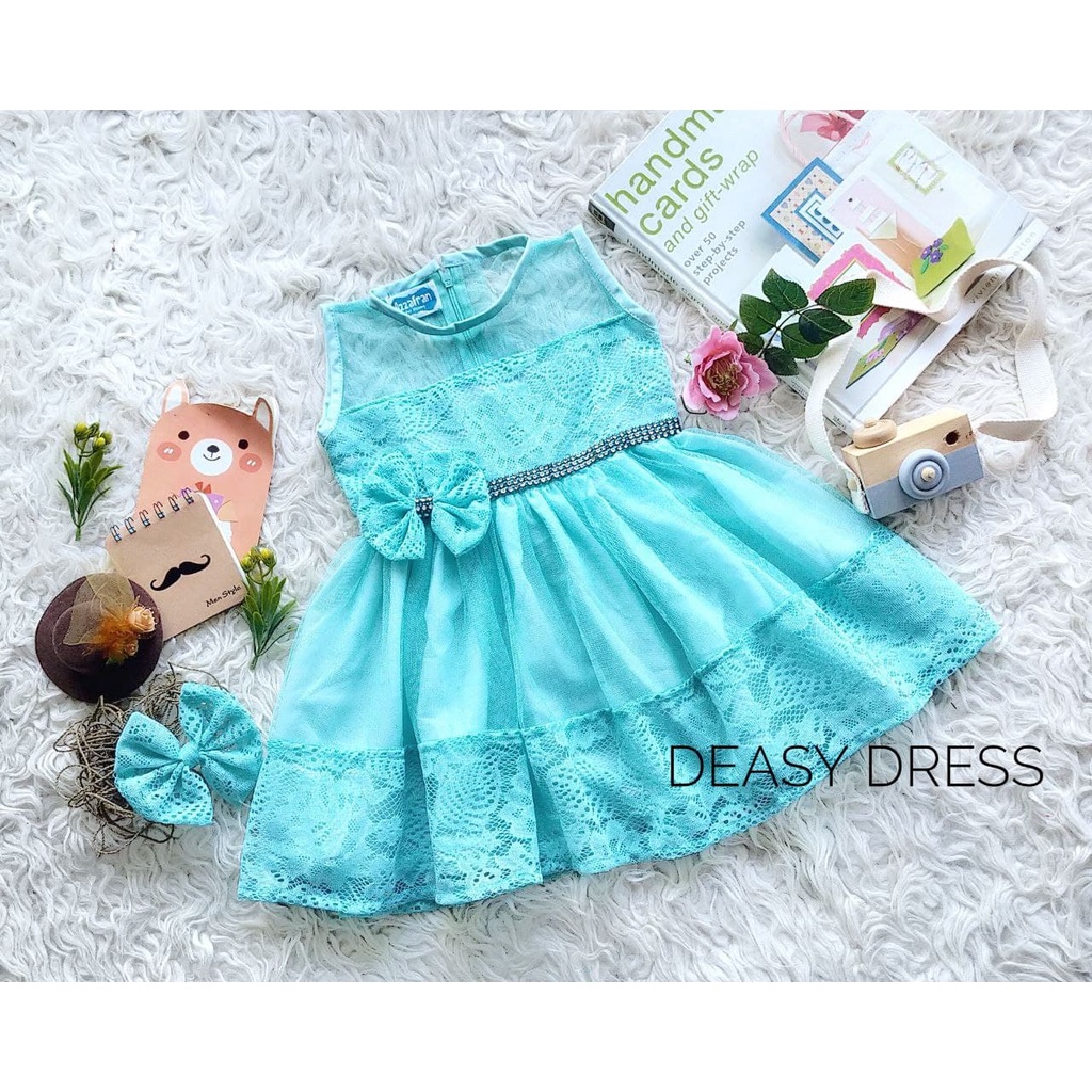 Deasy Dress/Dress Brukat Model Terbaru/Dress Cantik Wanita Warna Mint/Dress Terkini/Dress Murah/Dres