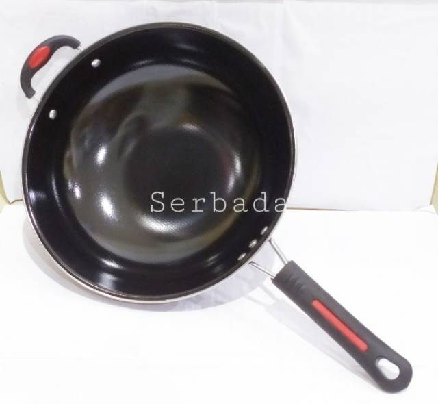 Wajan Enamel Wok Pan Enamel Kuali Hitam Tahan Lama Dan Awet