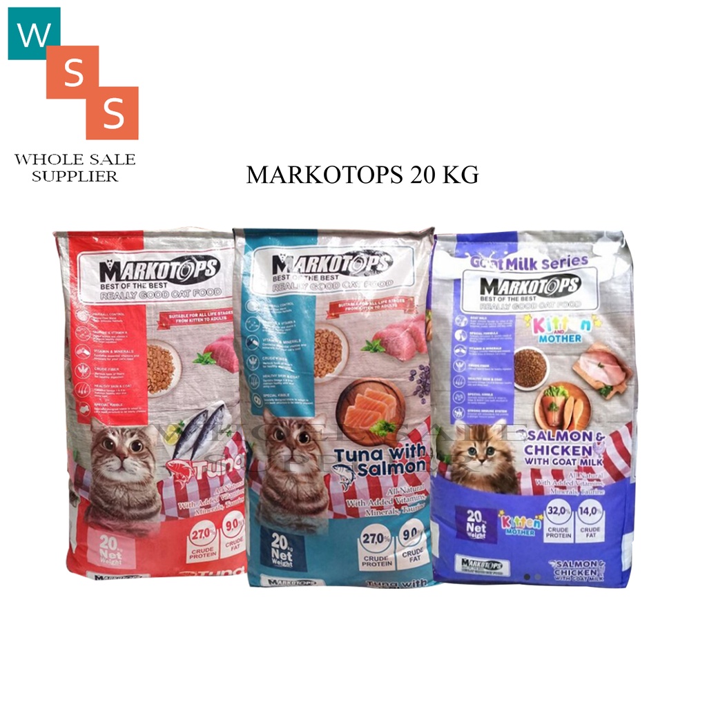 MAKANAN KUCING MARKOTOPS ADULT &amp; KITTEN 20KG GOSEND&amp;GRAB