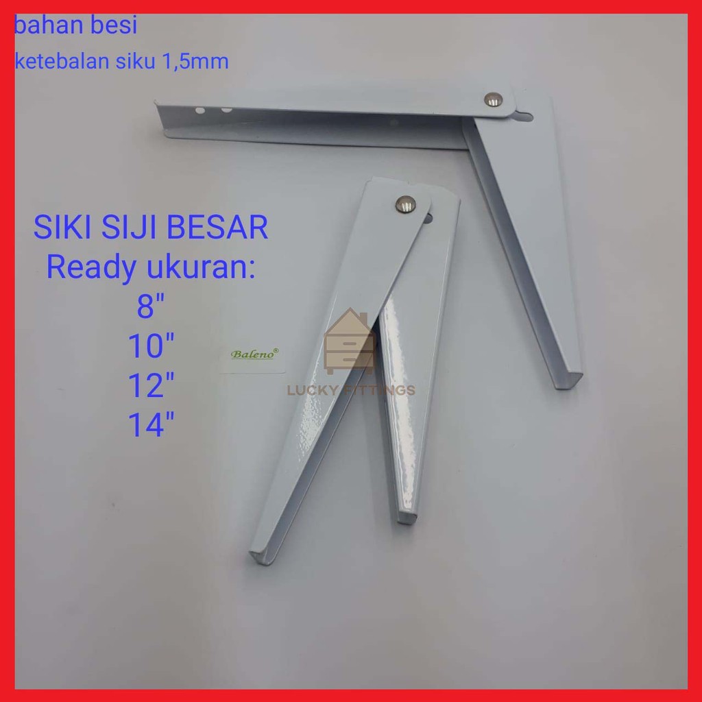 35 cm 14" Siku Rak Lipat BESAR Penyangga Meja Shelf Bracket Foldable SIKU SIJI PUTIH