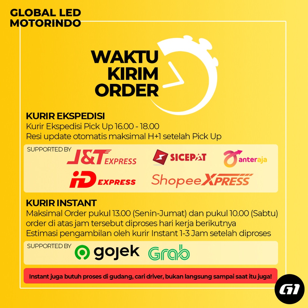 INFO PENGIRIMAN GLOBAL LED MOTORINDO