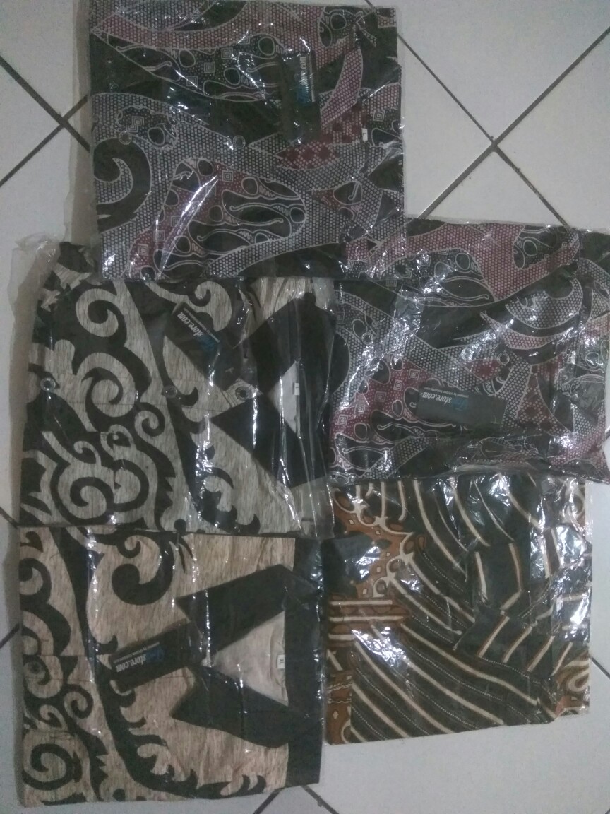 Trolistore Kemeja Batik Pria Cowok Lengan Pendek Motif Manuk Zebra Seragam Batik Murah Pekalongan
