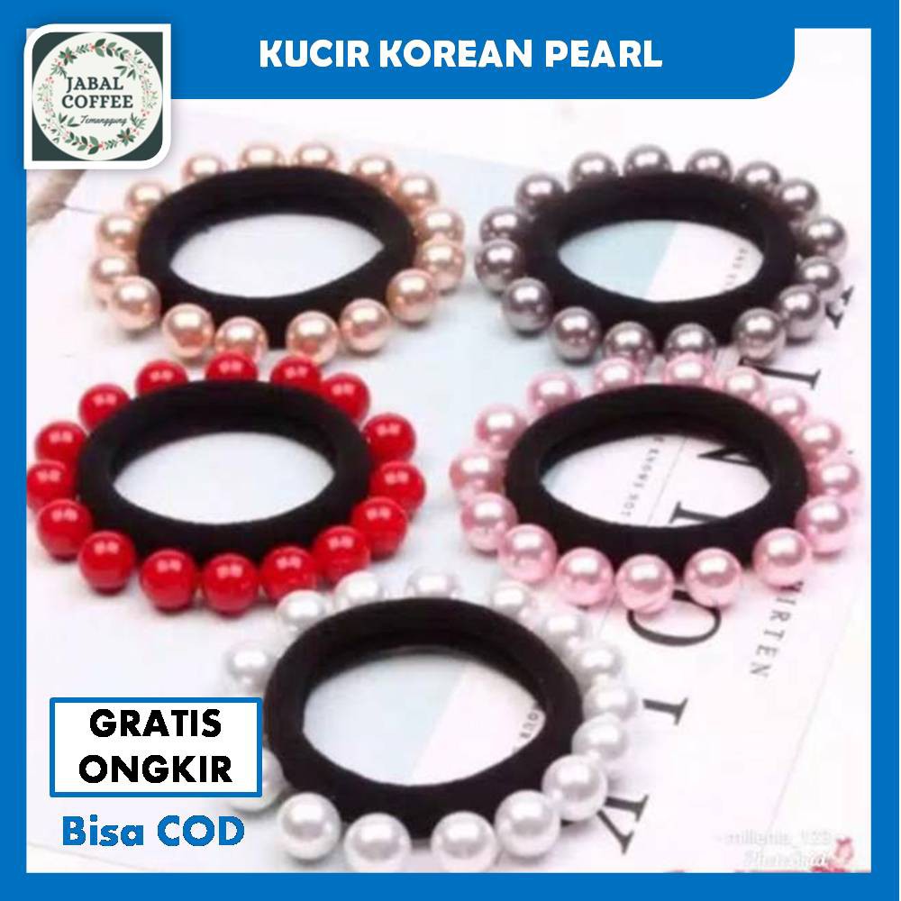 Ikat Rambut Korea Mutiara / Ikat Rambut Gaya Korea Mutiara / Kunciran Ikat Rambut Full Mutiara J99