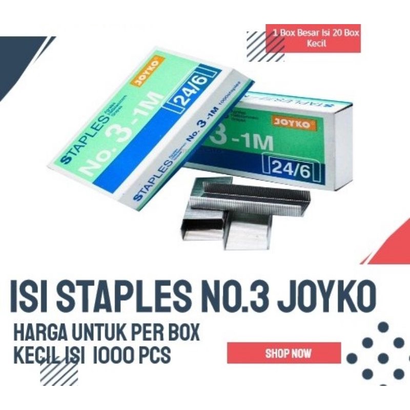 

ISI STAPLES NO 3 (BESAR) MERK JOYKO
