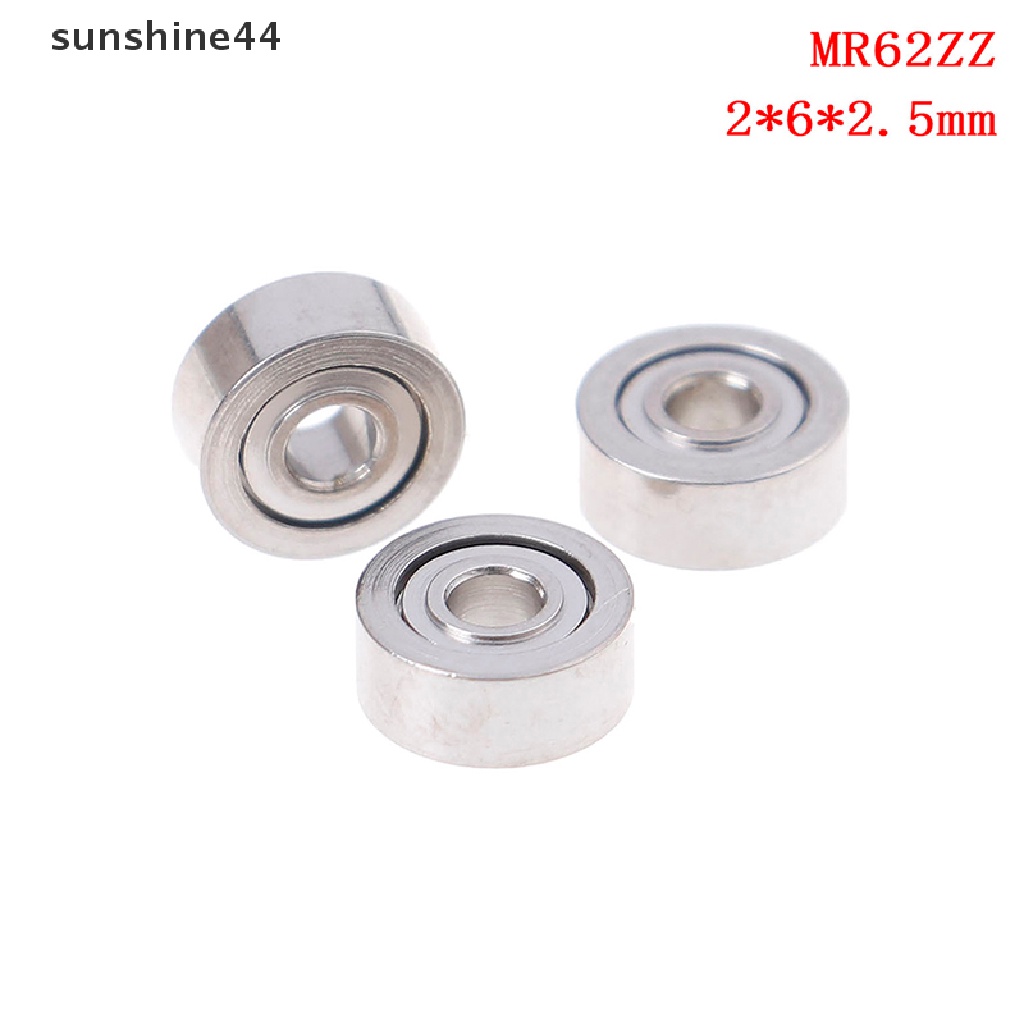 Sunshine 10Pcs MR62ZZ (2X6 X 2.5mm) Bola Bearing mini Bahan metal