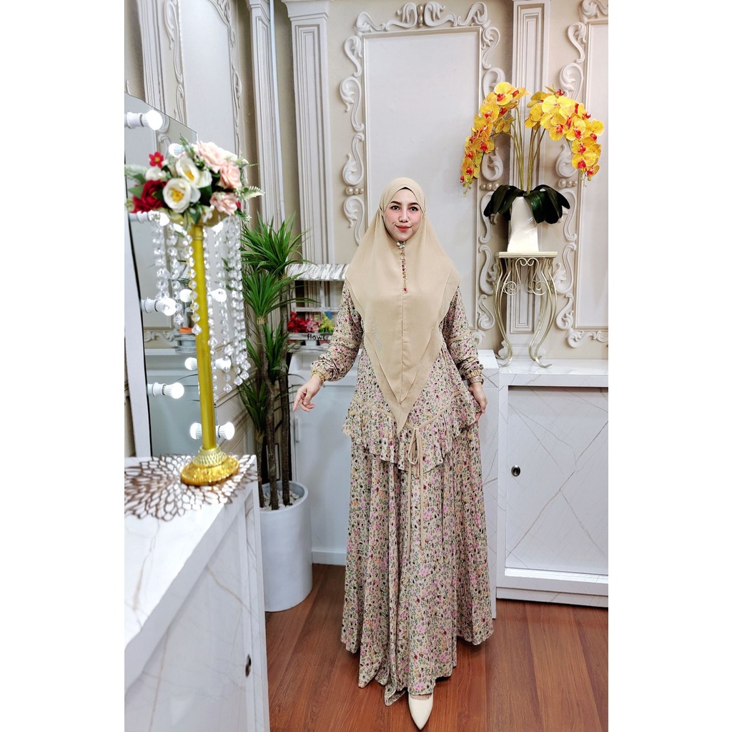 GAMIS CANTIK ORIGINAL homey fitri Series batch 3 by Hannatia (LIMITED STOCK ) Material Rayon diamond