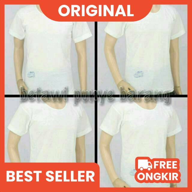 kaos oblong pria putih polos swan brand original