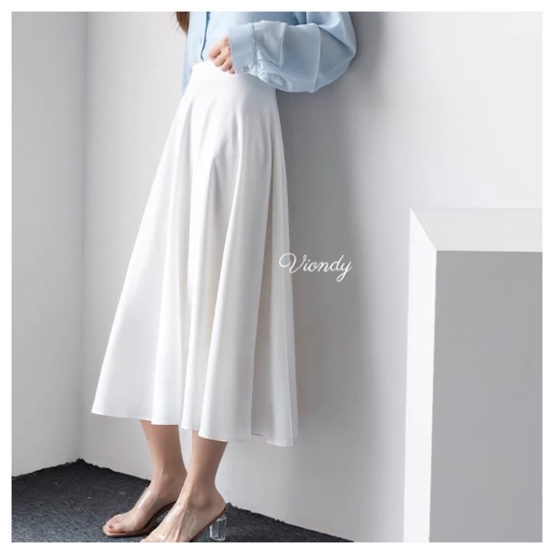 rok korea/long skirt /rok wanita bahan shakila streat all size