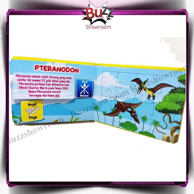 Puzzle Book Dinosaurus dual bahasa inggris indonesia buku anak