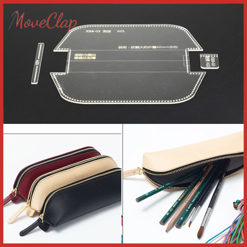 clear pencil case with pattern