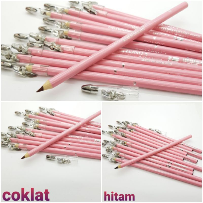 (harga 1lsn isi 12) PENSIL ALIS PONS HITAM DAN COKLAT EYEBROW PENSIL POND'S