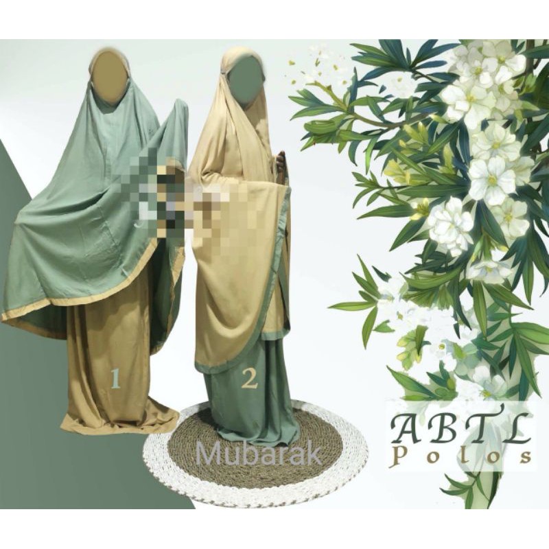 MUKENA PENGGALAN ATAU ATAS BAWAH TANPA LENGAN POLOS HADRAMAUT