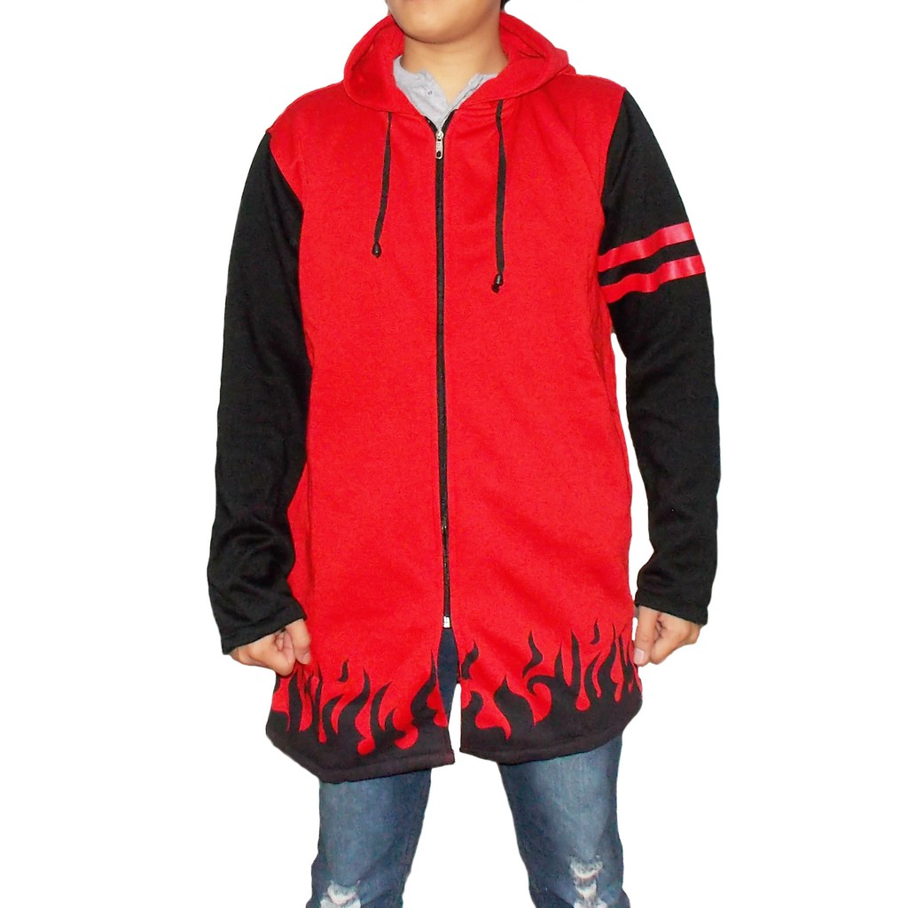 JUBAH HOKAGE NARUTO YONDAIME MERAH - JAKET HOKAGE NARUTO YONDAIME - JAKET NARUTO - JUBAH NARUTO