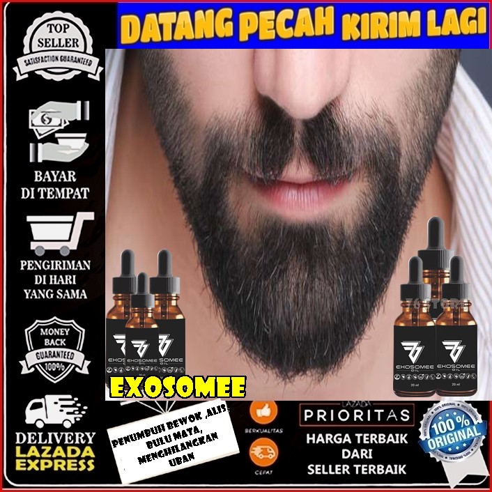 penumbuh bulu dada exosome oil serum penumbuh brewok jenggot kumis penumbuh rambut original