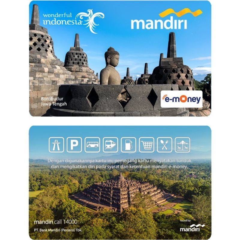 Mandiri eMoney Wonderful Indonesia -  CANDI BOROBUDUR (Jawa Tengah) ORI /Like eTOLL Tapcash Flazz or Brizzi