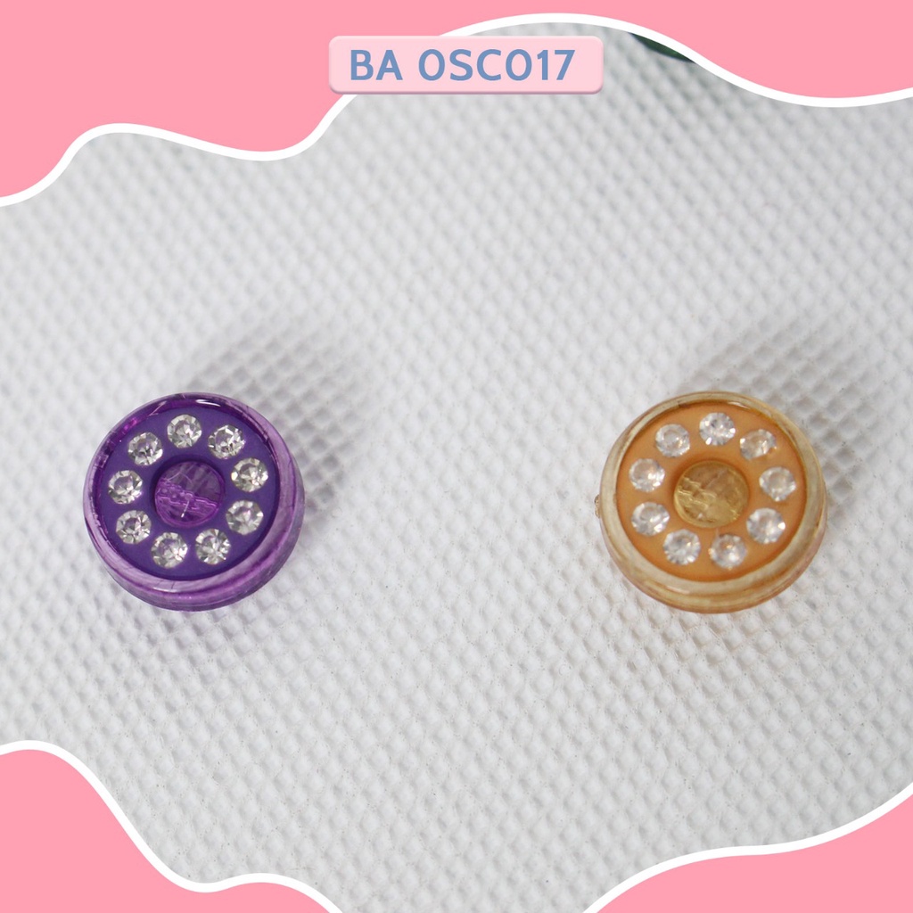 Kancing Akrilik Bulat Motif Lampu 12mm