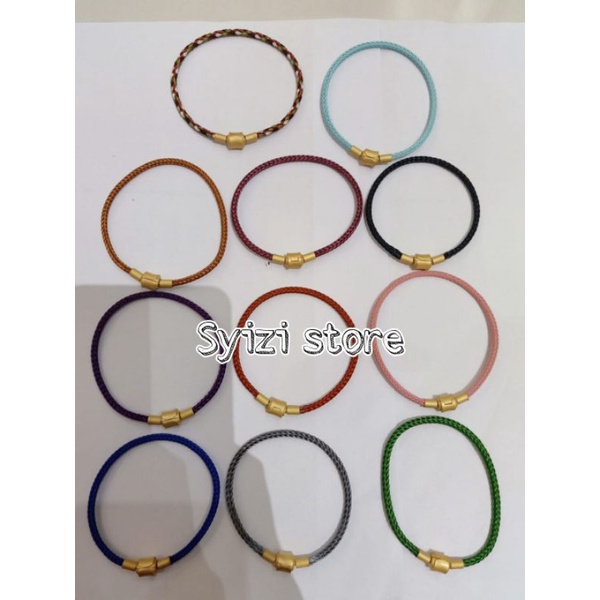 (free stoper) gelang kawat waterproof kuncian kuning 2,5mm (bisa custom)/gelang kawat waterproof/gelang pandora