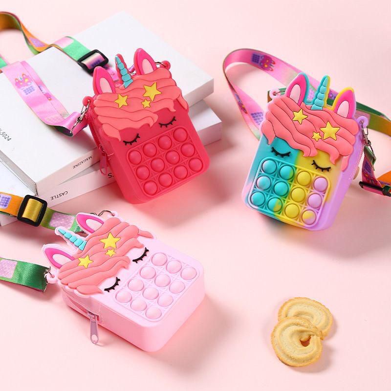 Tempat pensil pop it unicorn kotak pensil keren murah-Tas Selempang