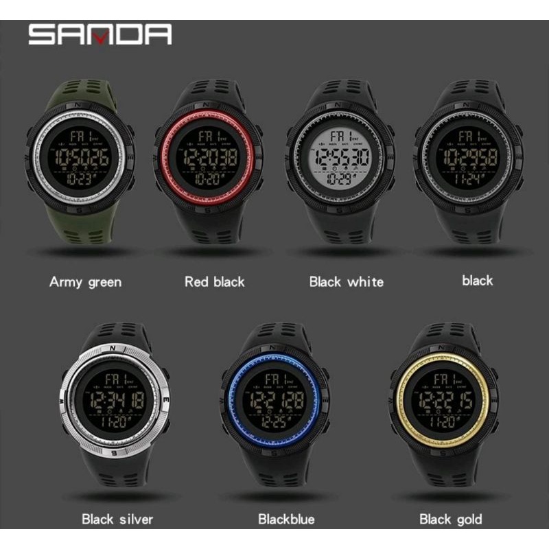 Jam Tangan SANDA 2003 Jam Tangan Pria Digital Tali Rubber Shockproof Anti Air