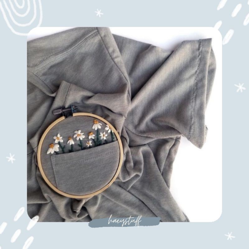 ✨ DIY custom tshirt unisex • diy embroidery kit • paket kaos sulam pemula • paket sulam kaos unisex 