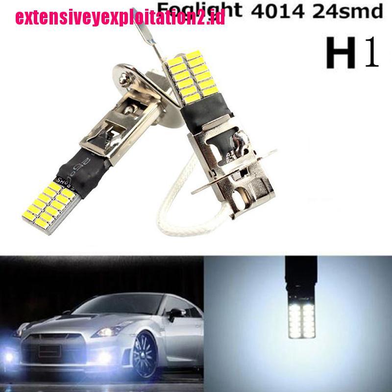 &lt; E2id &amp; &gt; 6500K Hid Xenon White 24-SMD H1 Lampu Kabut LED DRL Pengganti Untuk Mobil