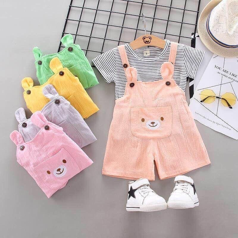 (PROMO AKHIR TAHUN ) Setelan Baju Anak Perempuan 1-4thn Import Lucu