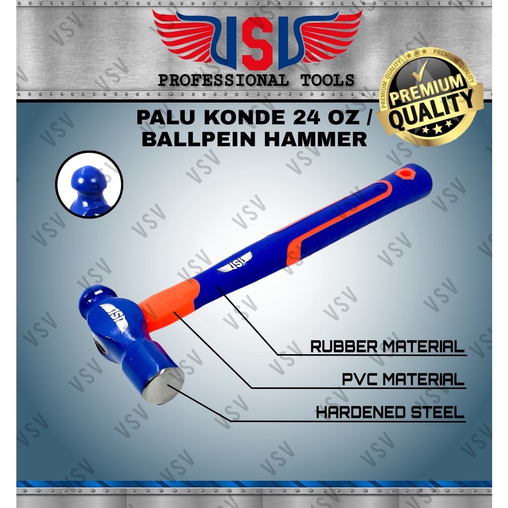 VSV Palu Konde 24oz Martil Ballpein hammer PVC+Rubber handle