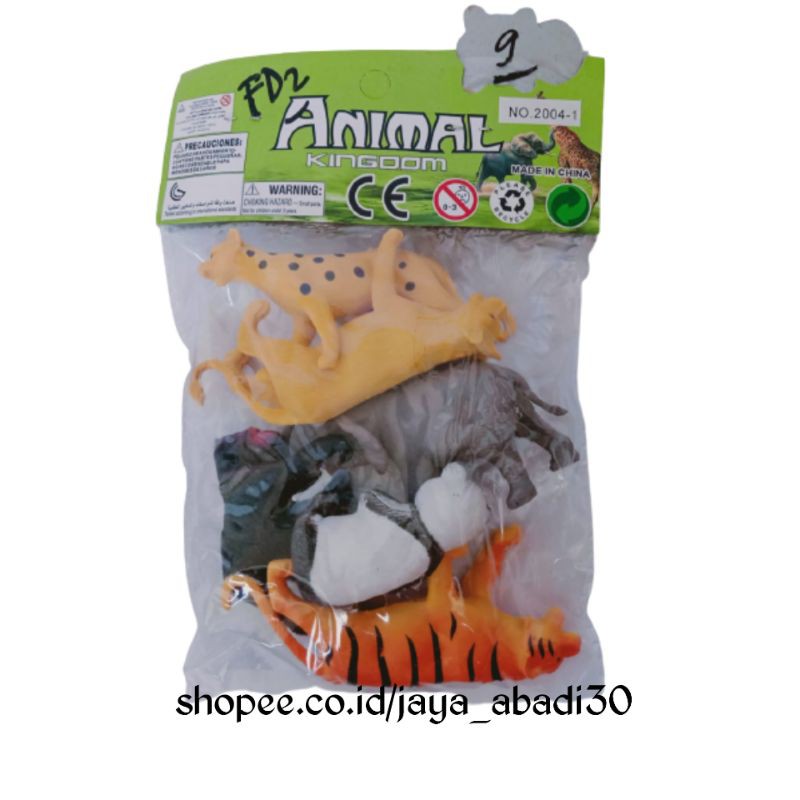 MAINAN REPLIKA MINIATUR HEWAN HEWAN ANIMAL KINGDOM ISI 6 HEWAN KODE 2004-1