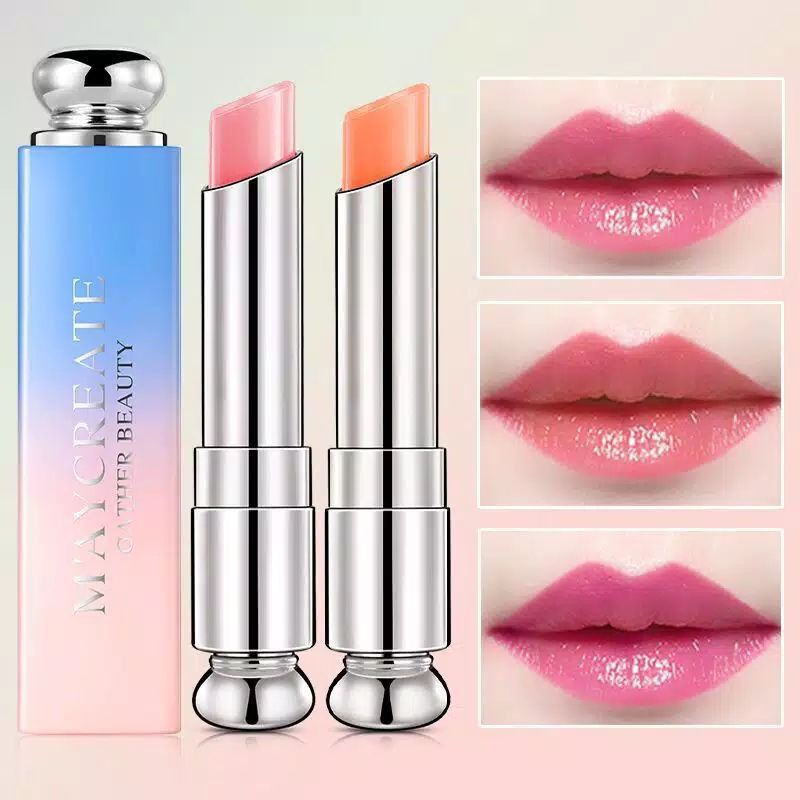 LIP BALM maycreate/Lipstick pelemban bibir 3 Warna Tahan Lama