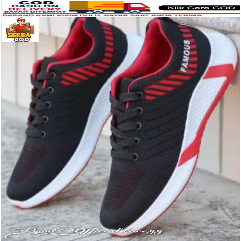 Sepatu pria fashion sneakers tali kekinian bisa Cod Famous style