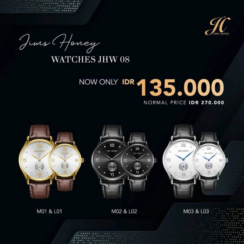 JAM TANGAN COUPLE JHW 08 JIMS HONEY WATCH