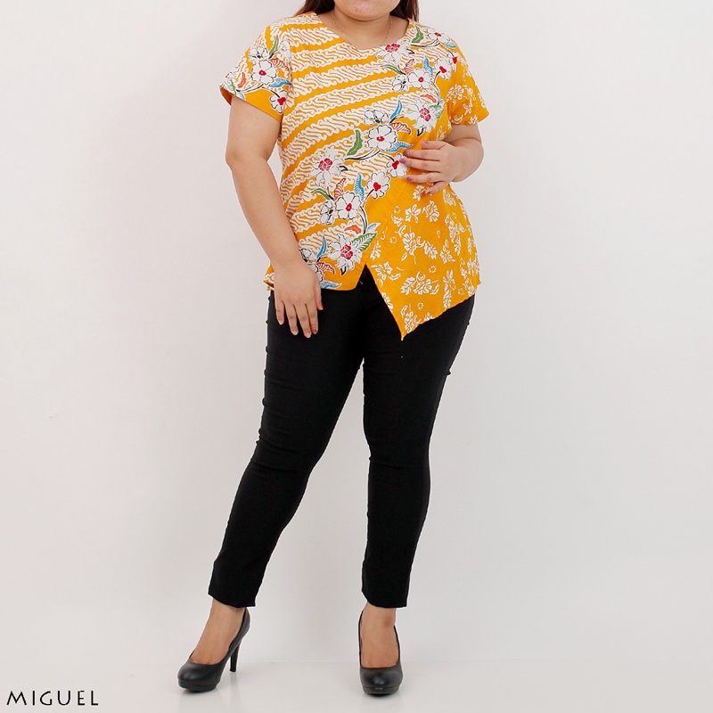 Evercloth Miguel Atasan Batik Wanita Motif Bunga Blouse Batik Perempuan Baju Batik Cewek / BV / MIX