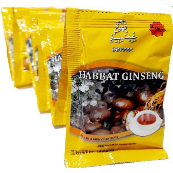 

Habbat Ginseng Coffee Eliman - Kopi Ginseng instan rendah kafein per RENCENG - Exp : 2026