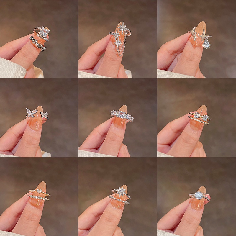 Cincin Zircon Mutiara Mewah Untuk Wanita