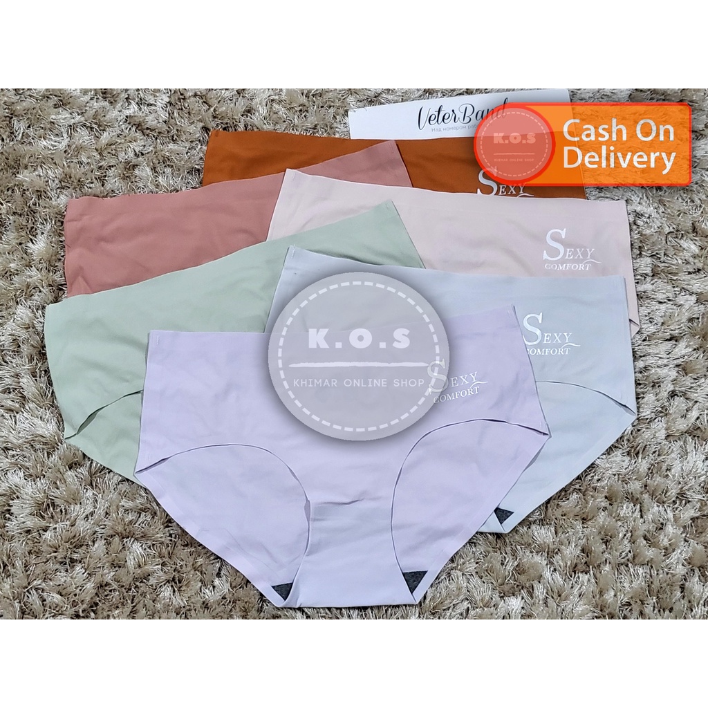 celana dalam wanita seamless polos bahan adem dan halus