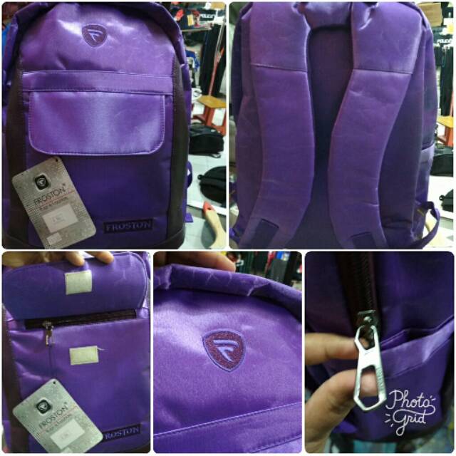 Tas Punggung Wanita Ungu Purple Froston Kulit Sekolah Kuliah Kerja