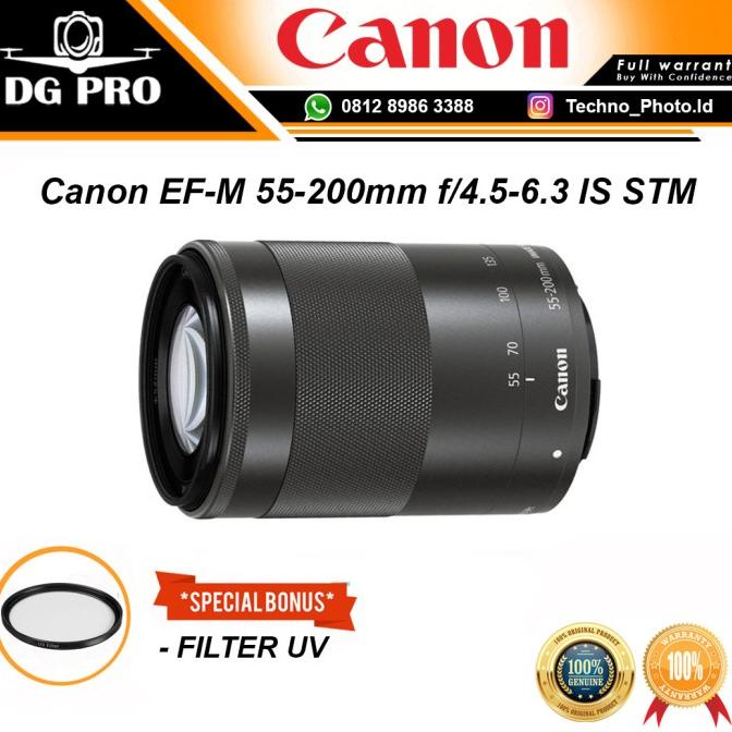 Lensa Tele Canon E-FM 55-200mm Is Stm Mirrorless EOS M M10 M3 M100 M5