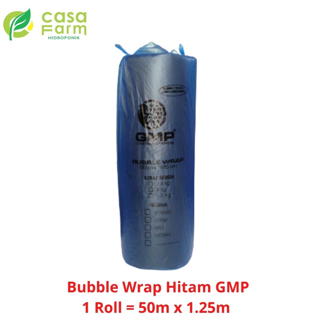 

Bubble Wrap Hitam Tebal Merk GMP 1 Roll ukuran 125cm x 50m - 3kg