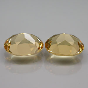 VVS Pair Oval 3.60ct tcw. 9x7mm Natural Unheated Golden Yellow Beryl, Brazil BL130