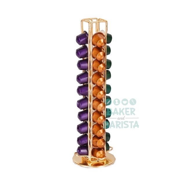 

Nespresso capsule rack holder rotate gold isi 40capsule