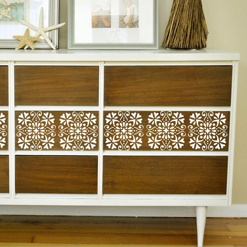 16pcs / set Lukisan Dinding / Lantai Desain Mandala