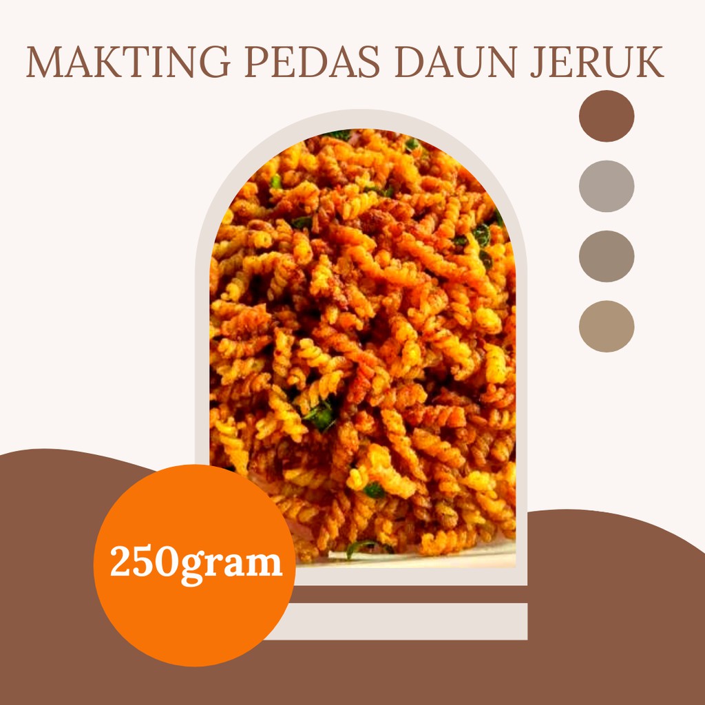 

Makting Pedas Daun Jeruk 250gram/Makaroni Keritig Pedas Daun Jeruk