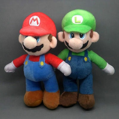 NEW Super Mario Bros. Mario and Luigi 9.8&quot; High Plush Toy Doll