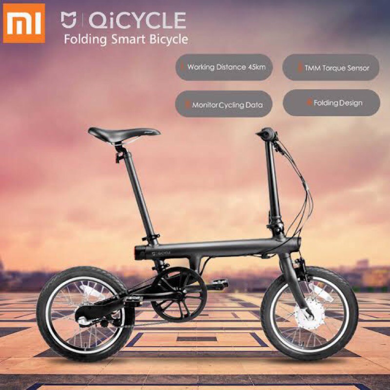 sepeda lipat listrik xiaomi qicyle sepeda elektrik lipat smart bicycle