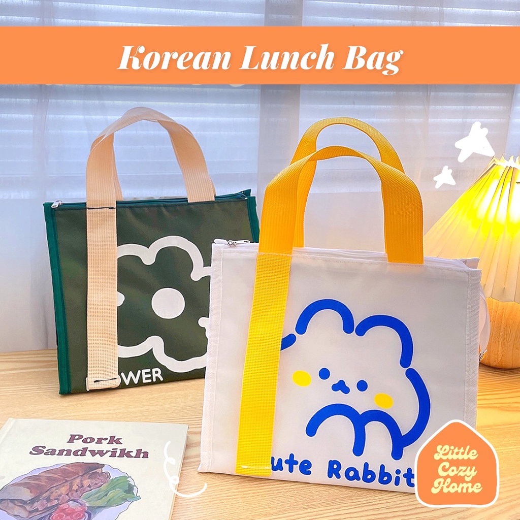 WATERPROOF KOREAN LUNCH BAG / Tas Bekal Makanan Anti Air / Cooler Bag Lunch Box Aluminium Foil