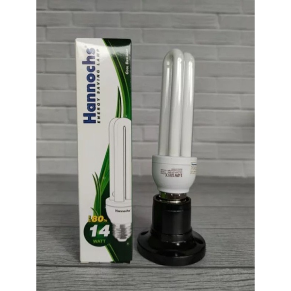 Hannochs lampu plc 14w 2u lhe lampu hemat energi CAHAYA PUTIH