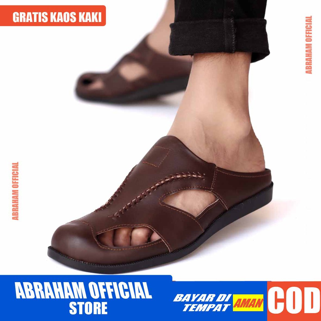 ABRHM x JOEBUS Sepatu Slip On Pria Sepatu Pria Casual Slip Sepatu Cowok/Cowo Ori Kulit Asli Sepatu Kasual Slop Anti Slip Semi Formal Kerja Kuliah Gaya Santai Keren Kekinian Original Murah Terlaris