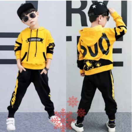Baju setelan anak cowok keren LS setelan gangnam sporty import sz 3-6thn (sz 100, 110, 140)