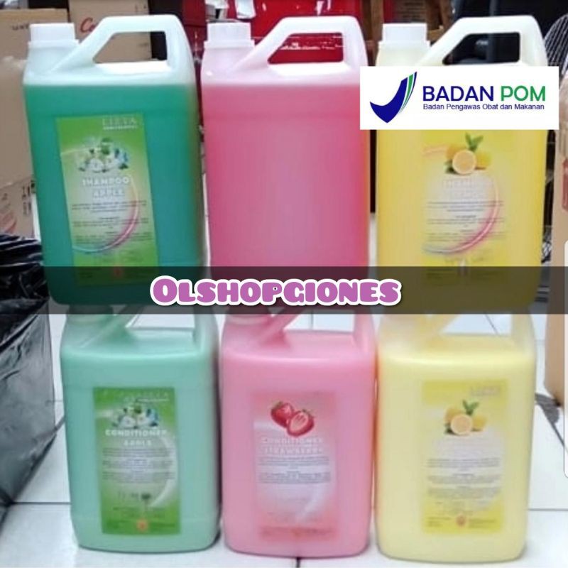 Lizta Shampo &amp; Conditioner kiloan 5liter Salon Spa terdaftar BPOM