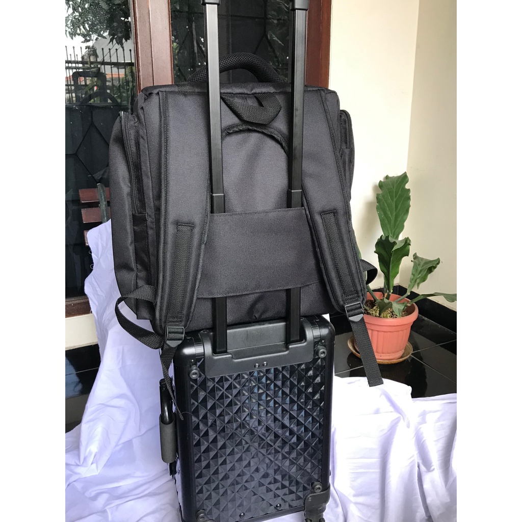 Tas Ransel Backpack Makeup Artist MUA Beauty Case Tempat Kosmetik FREE POUCH BRUSH - Kukaku Pro ko